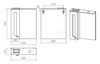 Зеркальный шкаф с подсветкой Misty Урал 60см левый белый